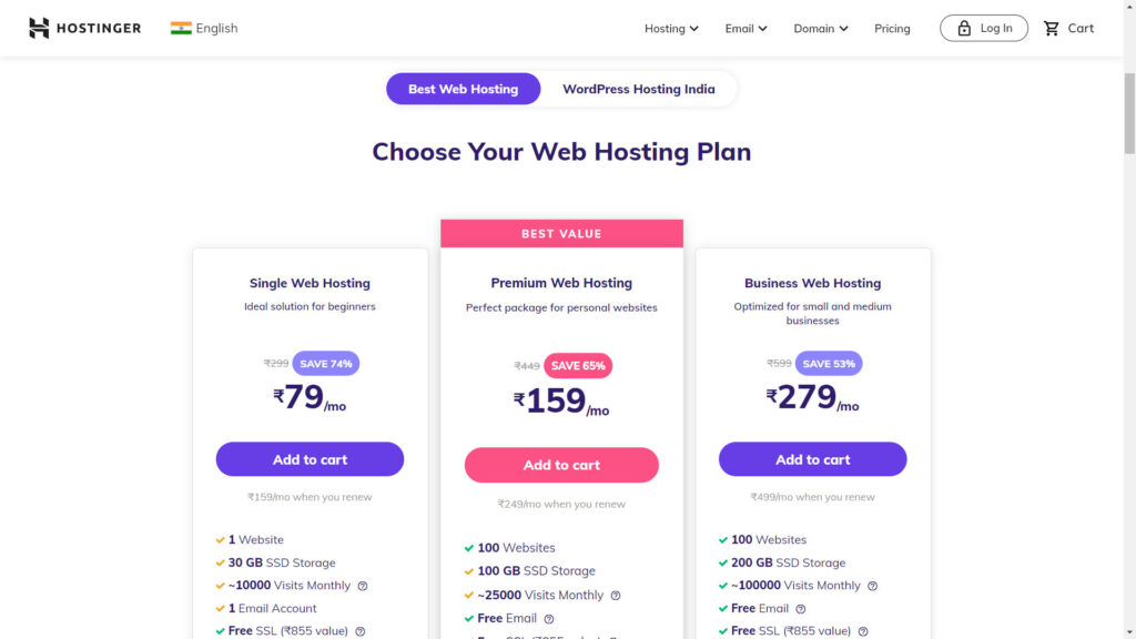 hostinger web hosting